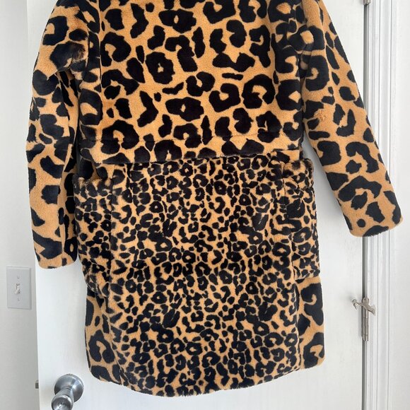 Nike Jordan Court-to-Runway Leopard Convertible 2-in-1 Faux Fur Jacket Sz Small - Picture 7 of 9